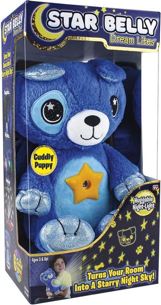 Детская мягкая плюшевая игрушка ночник с проектором звездного Cобачка Star Belly DreamHome DM-8002 фото