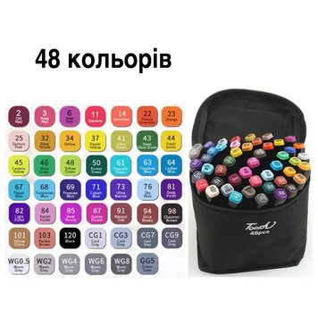 Масляні художні двосторонні маркери 48 шт. Marker Touch Cool DM-8012 фото