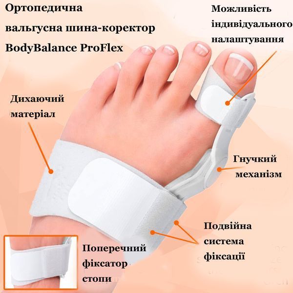 Ортопедична вальгусна шина-коректор BodyBalance ProFlex BD-4312 фото