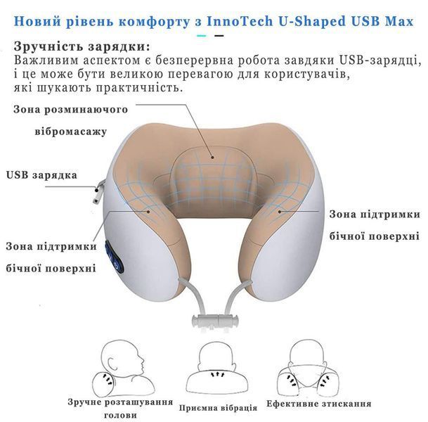 Масажер для шиї InnoTech U-Shaped USB Max IT-3339 фото