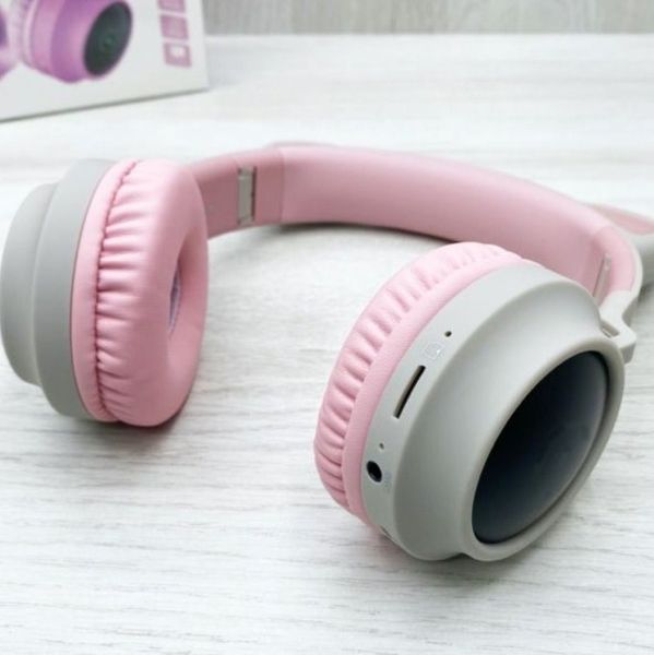 Беспроводные детские наушники Розовые Cat Ear LED InnoTech IN-8888 фото