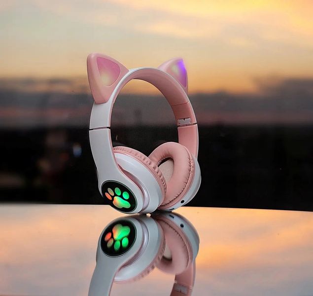 Бездротові дитячі навушники Рожеві Cat Ear LED InnoTech  IN-8888 фото