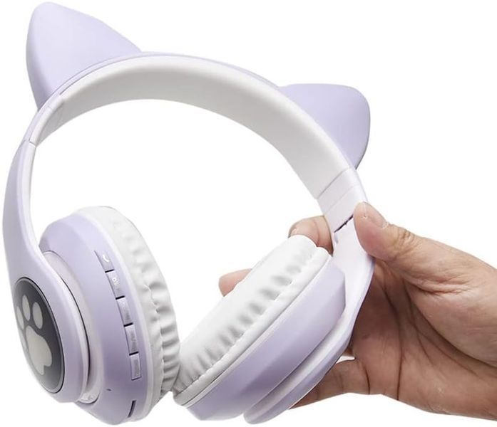 Бездротові дитячі навушники Фіолетові Cat Ear LED InnoTech  IN-8887 фото