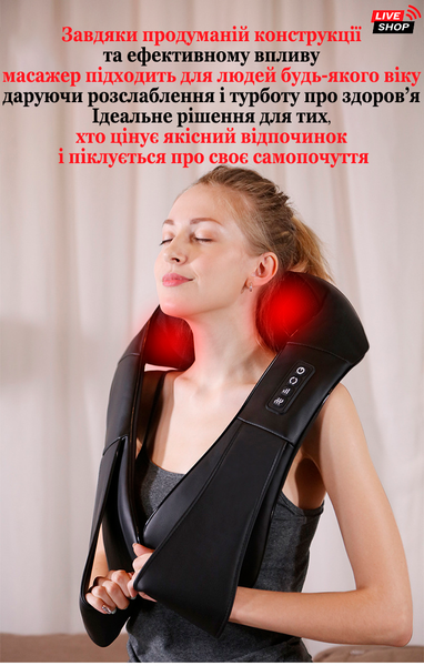 Універсальний масажер FlexiWarm InnoTech для шиї, спини, живота та ніг (LS-4333) LS-4333 фото Універсальний масажер FlexiWarm InnoTech для шиї, спини, живота та ніг (LS-4333) LS-4333 фото