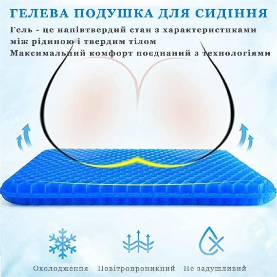 Ортопедична комфортна гелева подушка Egg Sitter DreamHome DM-6553 фото