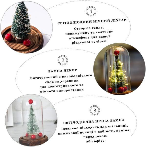 Декоративна ялинка в колбі з LED гірляндою DreamHome DM-9813 фото