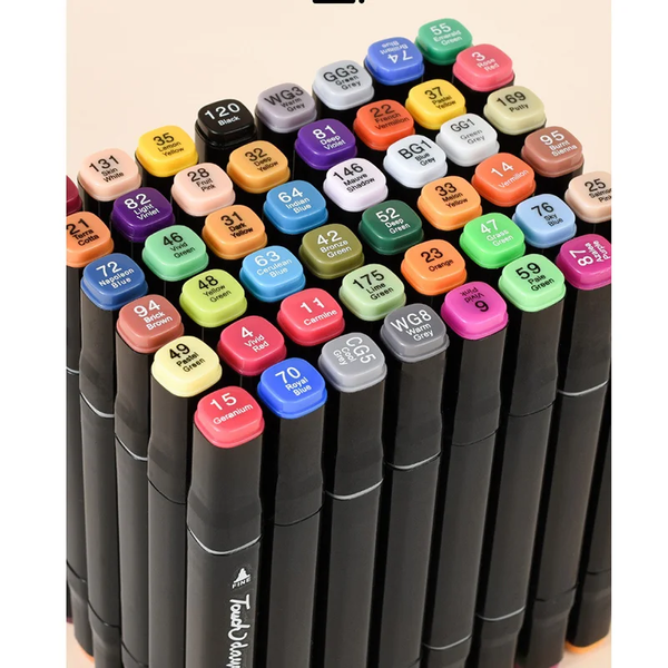 Масляні художні двосторонні маркери 80 шт. Marker Touch Cool DM-8014 фото